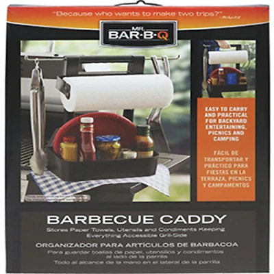 Mr. BAR-B-Q 40410Y Collapsible BBQ Caddy, Plastic, Black