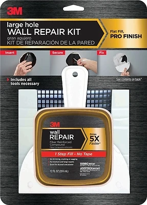 3M LHR-KIT Wall Repair Kit, Liquid, White, 12 fl-oz