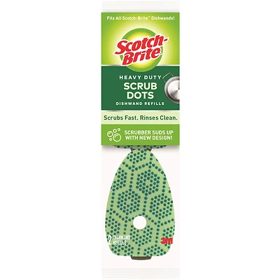 Scotch-Brite 488-2-7 Scrub Dots Dishwand Refills, 1.65 In., 2-Pack