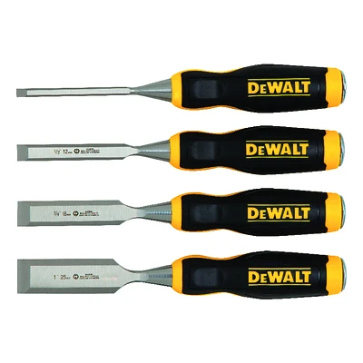 DeWalt DWHT16063 Wood Chisel Set, Chrome-Carbon Steel, 4-Piece