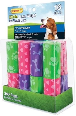 Ruffin' It 19350 Dog Waste Bags, 9 In. X 12 In., 240 Ct.