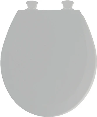 Mayfair 41EC 162 Round Molded Wood Toilet Seat, Silver, Easy-Clean Hinge