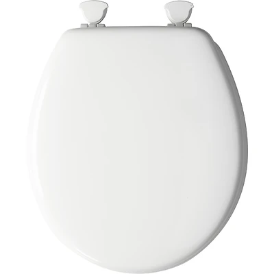 Mayfair 44EC-000 Round Molded Wood Toilet Seat, Easy-Clean Hinge, White