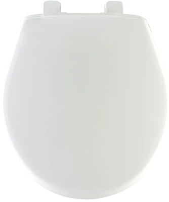 Mayfair 80SLOW 000 Round Plastic Toilet Seat, Whisper-Close, White
