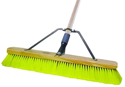Quickie JobSite Push Broom, 24 In. Head, 60 In. Wood Handle
