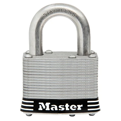 Master Lock 5SSKADHC Keyed Padlock, Stainless Steel, 1 In. Shackle, 2 In. Wide