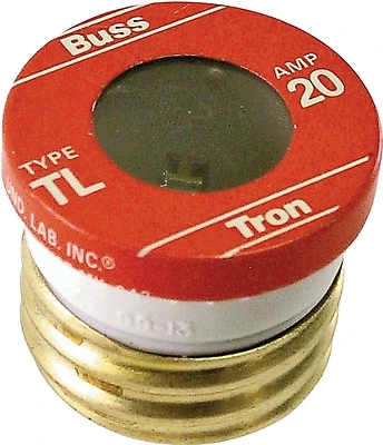 Plug Fuse, Type TL, Time Delay, 20-Amp, 3-Pk.