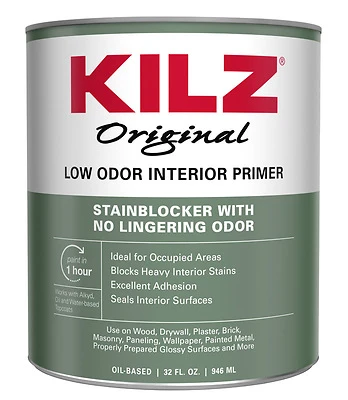 Kilz 10042 Odorless Oil-Based Primer/Sealer, White, 1 Qt.