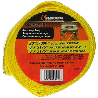 Keeper 89922 Vehicle Recovery Strap, 2 In. x 20 Ft., 15,000 Lb.