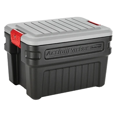 Rubbermaid RMAP240000 ActionPacker Storage Box, Black, 24-Gallon