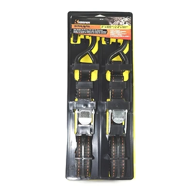 Keeper 05716 Cam Buckle Tie Down, 1 In. x 8 Ft., 400 Lb., 2-Pk.