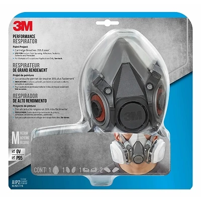 3M 6211P1-DC Paint Project Respirator, Medium, P95 Half Mask