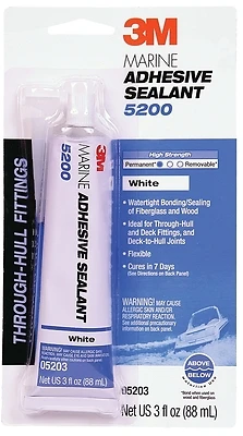 3M 05203 Marine Adhesive Sealant, White Polyurethane, 3 Oz