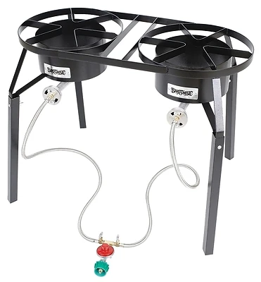 100,000 Btu Dual Burner Steel Outdoor Cooker With Extension Legs