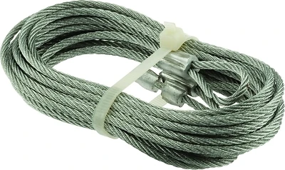 Prime-Line GD 52183 Aircraft Cable, 1/8 in Dia, 8 ft 6 in L, 2155 lb Working Load, Carbon Steel, Galvanized
