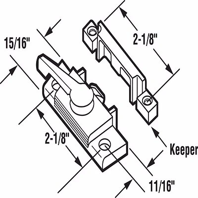 Prime Line F 2554 Window Sash Lock, Cam Action, White Diecast