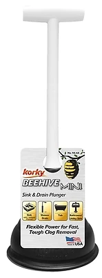 Korky 94-4A Beehive Mini Sink & Drain Plunger, 5-1/2 In. Cup, T-Handle