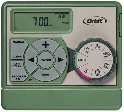 Orbit 57594 Indoor Easy Dial Timer, 4-Zone, 120V, LCD Display