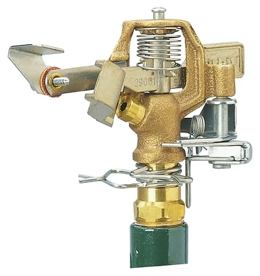 Impulse Sprinkler Head, Brass, 1/2-In.
