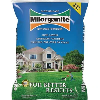Milorganite 64032 Slow-Release Nitrogen Lawn Fertilizer, 6-4-0, 32 Lbs.