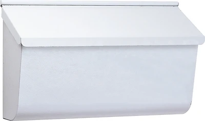 Woodlands Wall-Mount Mailbox, Medium Horizontal, White Steel