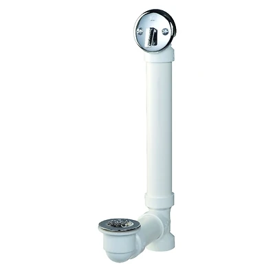 Keeney 640PVC Trip Lever Bath Drain Assembly, White, 1-1/2 In.
