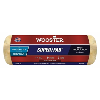 Wooster R239-9 Super/Fab Paint Roller Cover, 9-In., 3/8-In. Nap