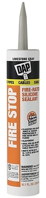 Fire Stop Silicone Sealant, Gray, 10.1-oz.