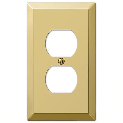 Amerelle 163DBR Wall Plate, Polished Brass Steel, 1-Gang Duplex