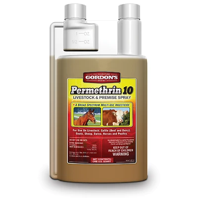Gordon's 9291082 Permethrin 10 Livestock & Premise Insecticide Spray, Qt. Concentrate