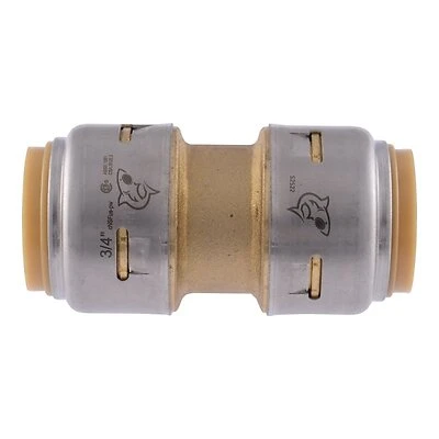Push-Fit Pipe Coupling, Lead Free, 3/4 x 3/4 In.