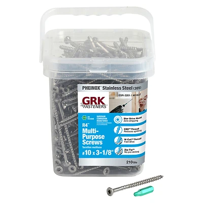 R4 No. 10 X 3-1/8 In. L Star Flat Head Multi-purpose Screws 210 Pk