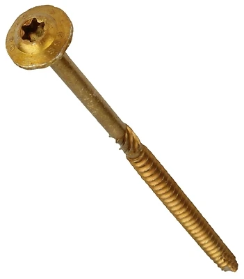 GRK 96020 Wood Screws, 3/8-in x 8-in, Yellow, Star Washer Head, 25 Pk