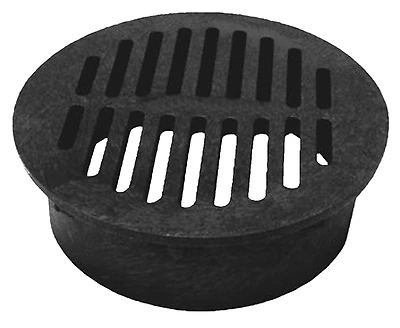 NDS 40 Round Drain Grate, Black Polyolefin, 6 In.