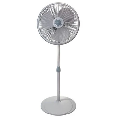 Lasko 2526 Oscillating Pedestal Fan, 16 In., Adjustable Height, White