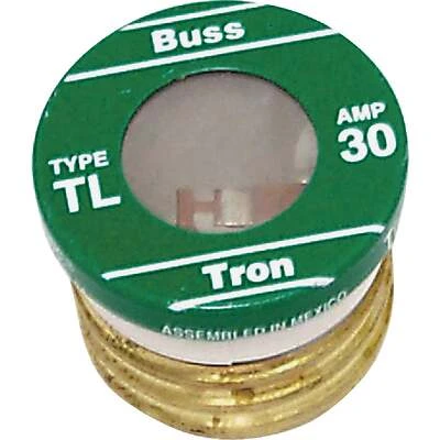 Bussmann TL-30PK4 Time Delay Plug Fuse, 30A, 125V, 4-Pack