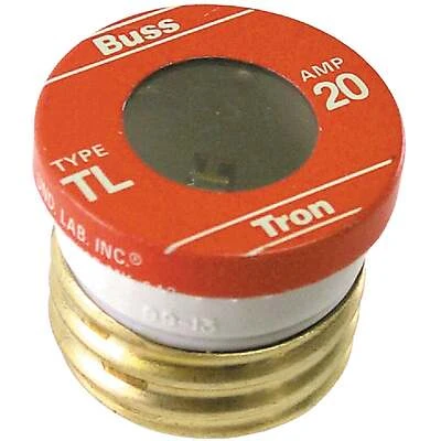 Bussmann TL-20PK4 Plug Fuse, 20A, 125V, Time Delay, 4-Pack