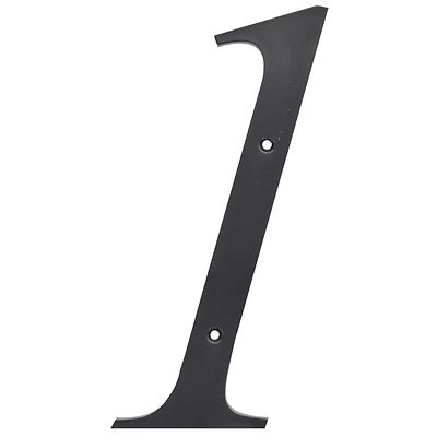 5028728 6 in. Number 1 Reflective Plastic Nail-On House Number, Black - Pack of 3