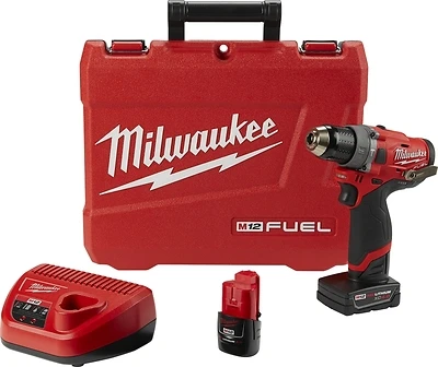 M12 Fuel 12 V 1/2 In. Brushless Cordless Hammer Drill Kit With Batteries & Charger