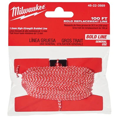 Milwaukee 48-22-3989 Replacement Chalk Line, 100 ft, 1.5 mm Braided Nylon