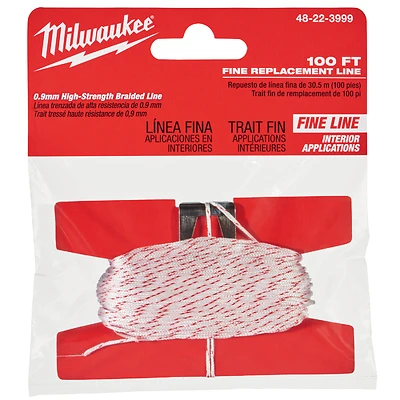 Milwaukee 48-22-3999 Replacement Chalk Line, 100 Ft, Braided Nylon
