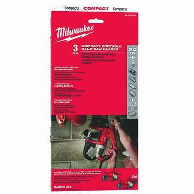 Milwaukee 48-39-0539 Bi-Metal Compact Band Saw Blade, 35-3/8 In., 24 TPI, 3-Pack