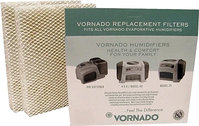 Vornado MD1-0002 Wick Humidifier Filter, 9-1/2 x 7-1/4 In., 2-Pack