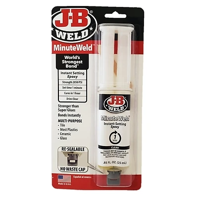 J-B Weld 50101 MinuteWeld Epoxy Syringe, 25 mL
