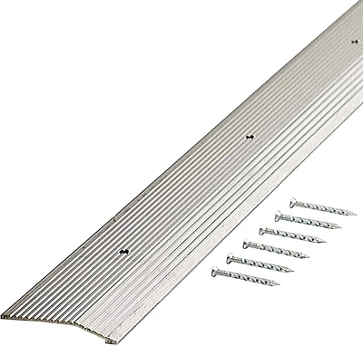 M-D 78220 Fluted Aluminum Carpet Trim, Silver, 2 x 72 In.