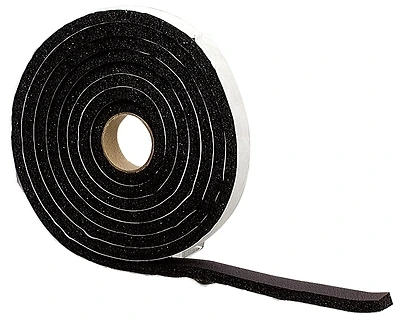 M-D 06577 Premium Sponge Rubber Weatherstrip Tape, Black, 1/4 x 1/2 in. x 10 ft.