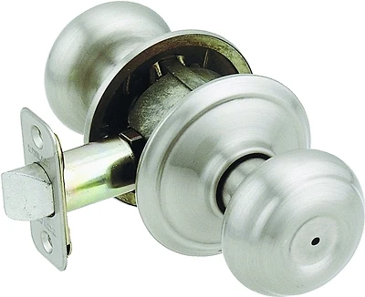 Georgian Satin Nickel Bed & Bath Door Knob Privacy Lockset F40geo619