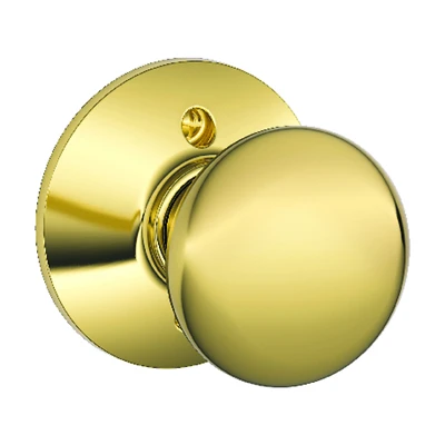 Schlage F170V PLY 605 Plymouth Dummy Door Knob, Bright Brass