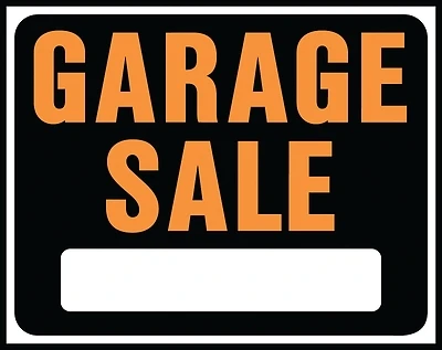 Hy-Ko SP-110 Garage Sale Sign, Fluorescent Orange, 15 x 19 In.