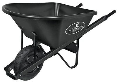 Landscapers Select 34628 Poly Wheelbarrow, 6 Cu Ft, 16 In Pneumatic Wheel
